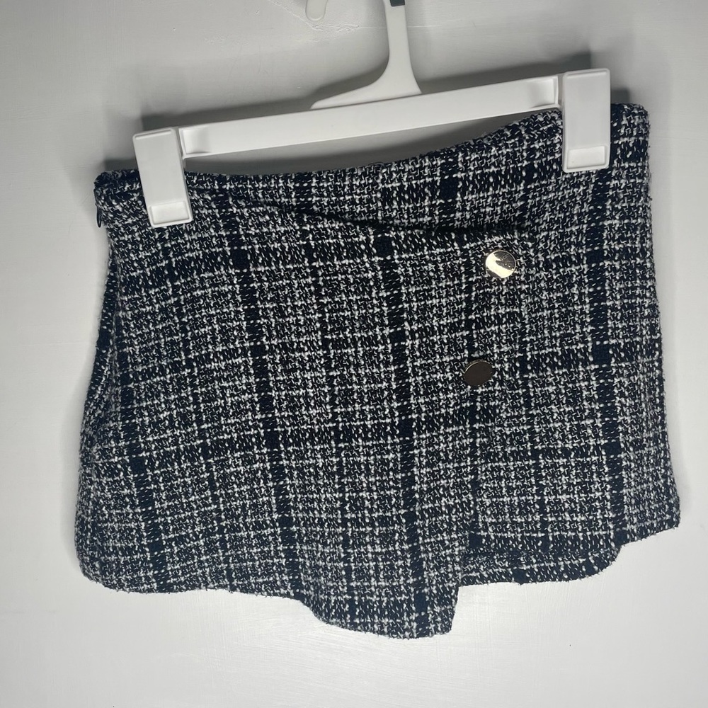 🍋SHEIN Asymmetrical Plaid woven tweed mini-skort
